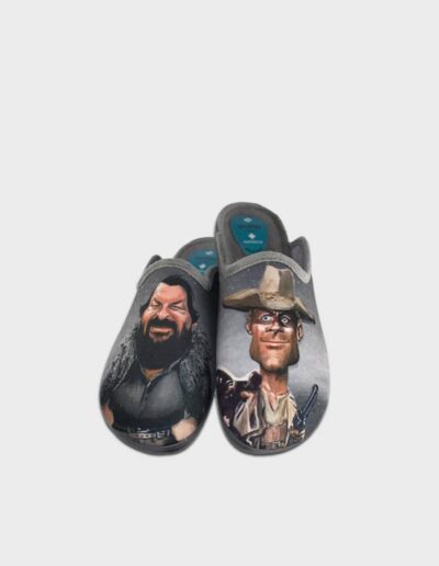 Zapatillas de casa para hombre Pistoleros famosos color gris