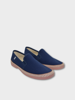 Zapatilla de lona con trenza y vulcanizado Javer Azul-gris-tostado