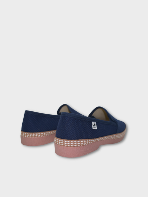 Zapatilla de lona con trenza y vulcanizado Javer Azul-gris-tostado