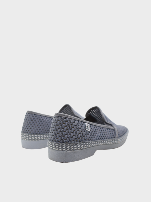 Zapatillas picado con trenza hombre gris