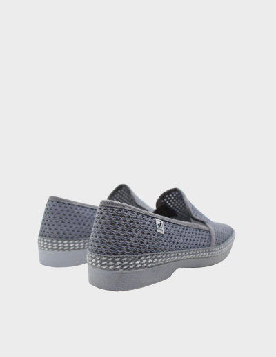 Zapatillas picado con trenza hombre gris