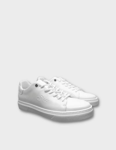 Zapatillas casual hombre todo piel blancas