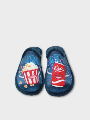 Zapatilla de estar por casa hombre comodas garzon palomitas-cola marino-rojo
