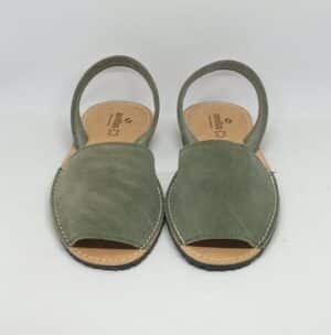 Menorquinas de Serraje para Mujer/Hombre - Abarcas Tradicionales color Musgo